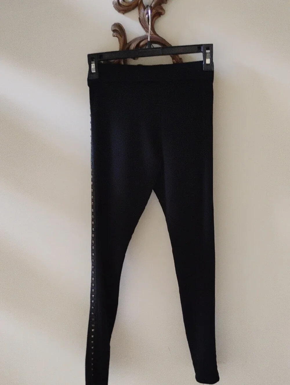 Romeo & Juliet Couture Black Leggings with Pyramid Studs Embellishments - Picture 5 of 5